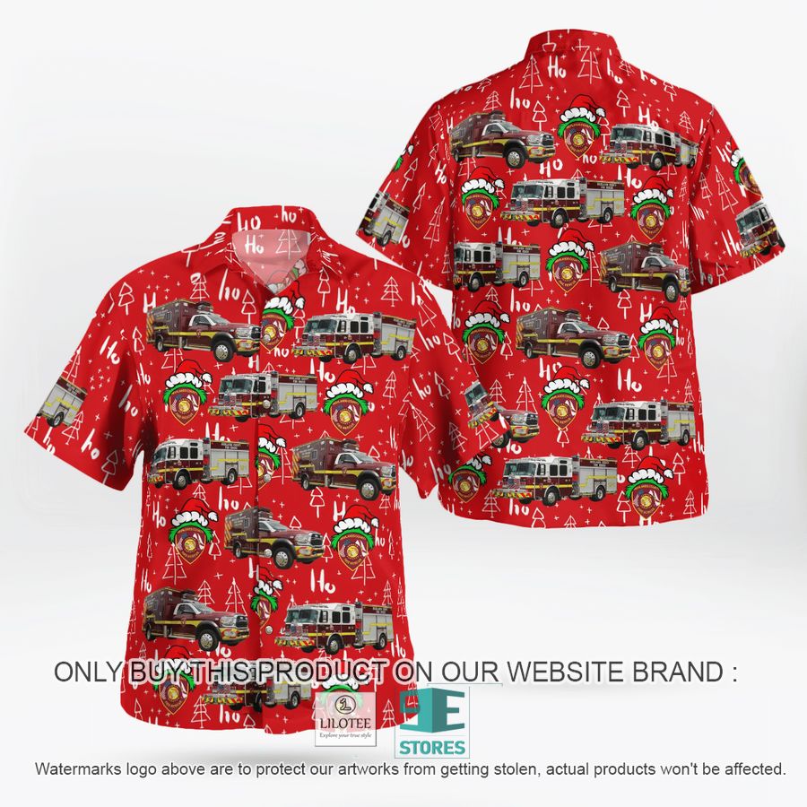Sebring, Highlands County, Florida, Highlands County Fire Rescue Christmas Hawaiian Shirt 9