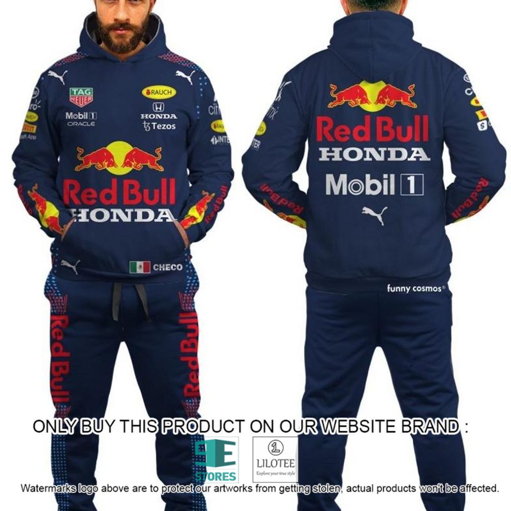 Sergio Perez Racing Formula 1 2022 Red Bull 3D Hoodie, Pant - LIMITED EDITION 4