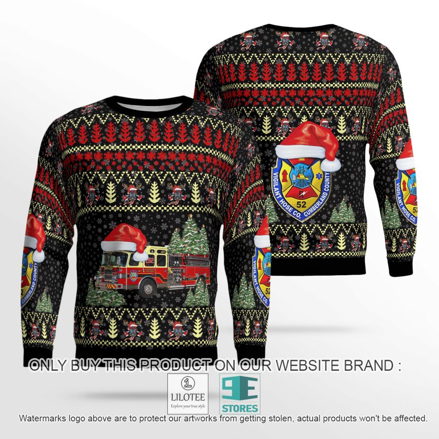 Shippensburg Pennsylvania Vigilant Hose Company 1 black Christmas Sweater - LIMITED EDITION 18