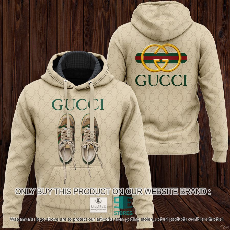 Shoes Gucci Light Yellow 3D All Over Print Hoodie 8
