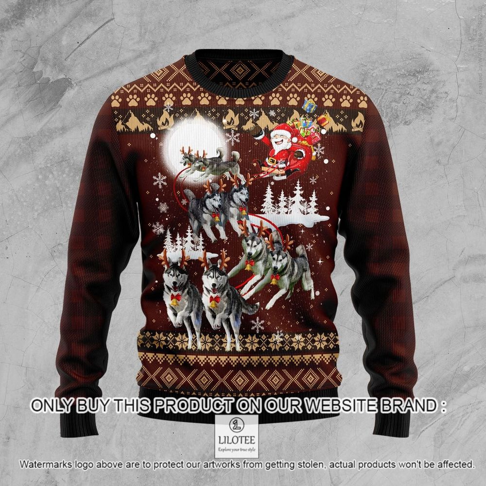 Siberian Husky Reindeers Car Christmas Sweater - LIMITED EDITION 8