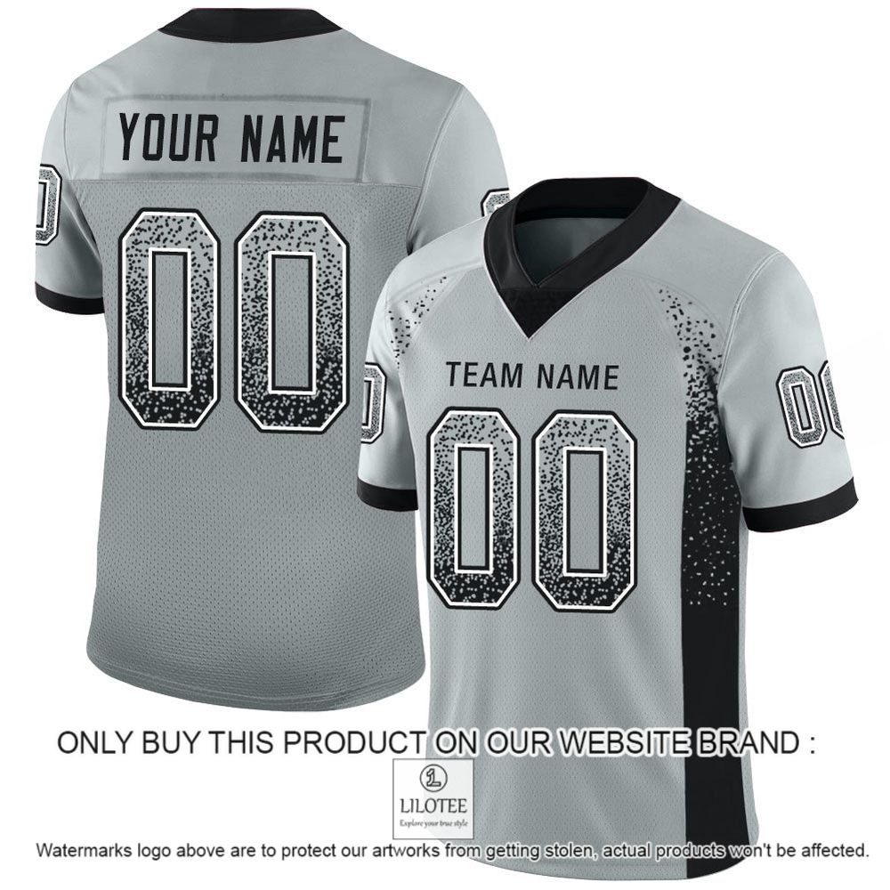 Silver Black-White Mesh Drift Fashion Personalized Football Jersey - LIMITED EDITION 11