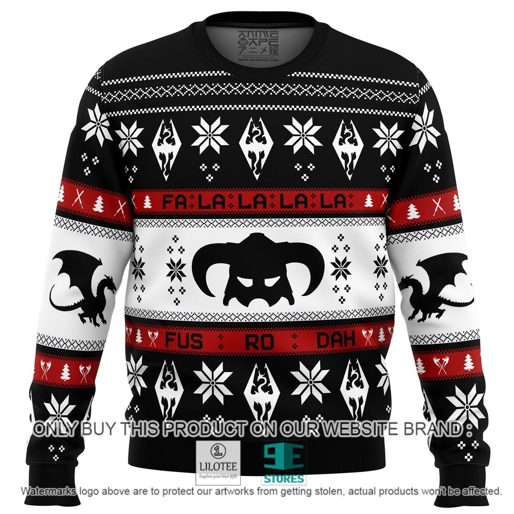 Skyrim Fusrodah Fa La La La Fus Ro Dah Christmas Sweater - LIMITED EDITION 11