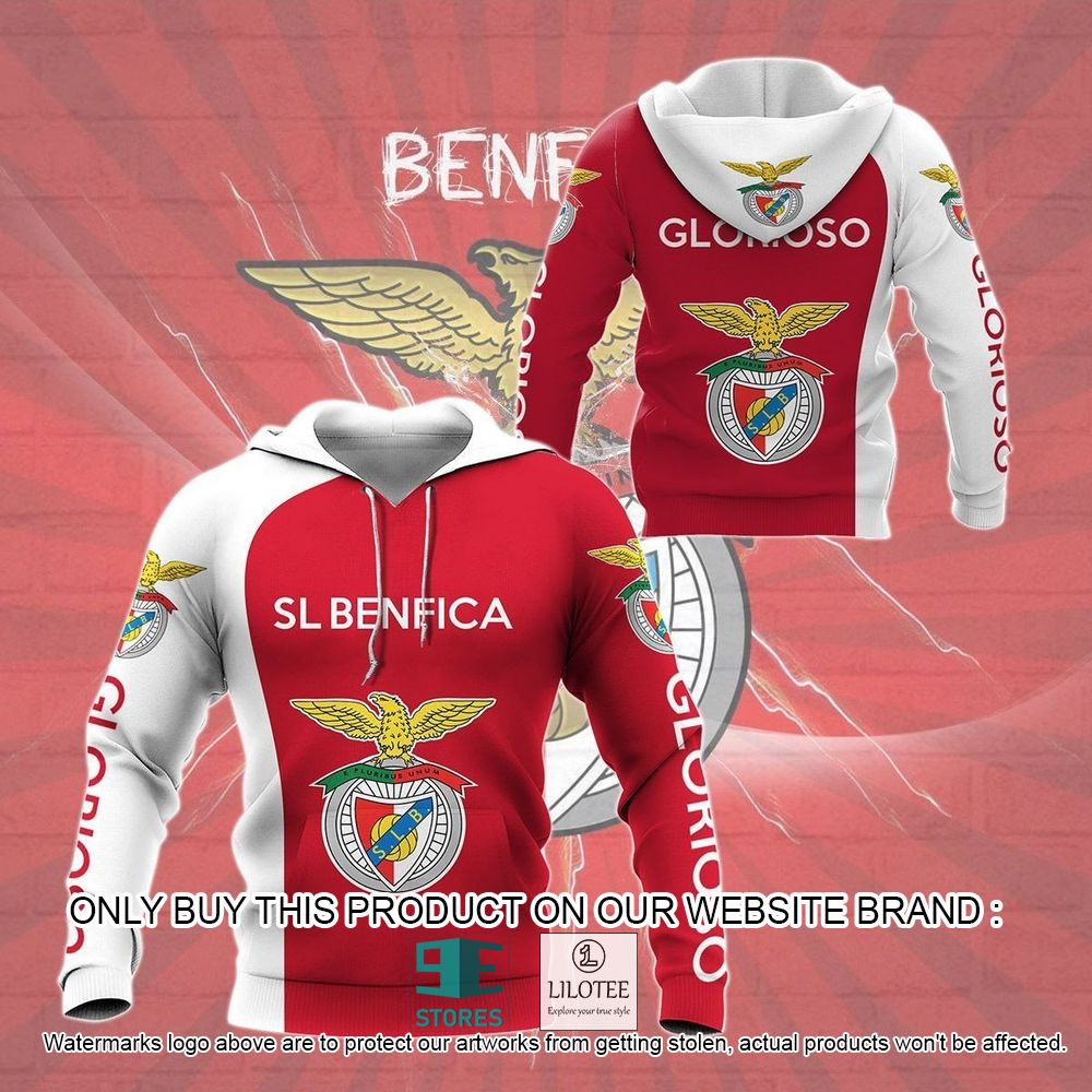 SLB SL Benfica Football Red White 3D Hoodie, Shirt - LIMITED EDITION 4