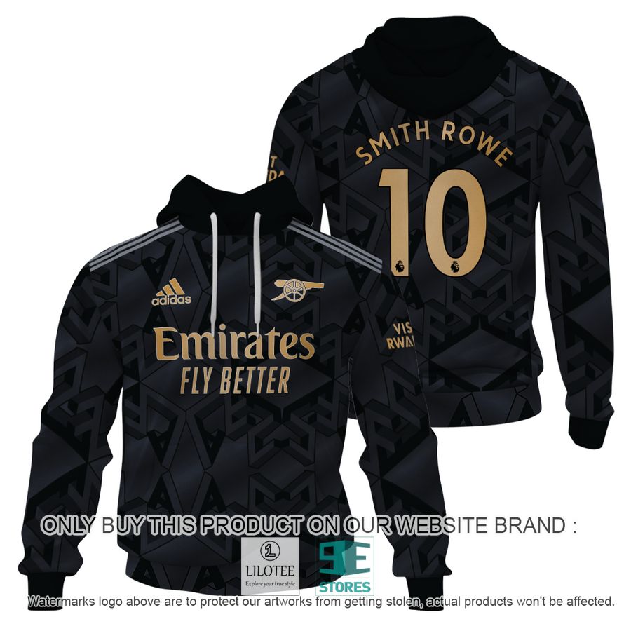 Smith Rowe 10 Arsenal FC Emirates Fly Better Adidas black 3D Shirt, Hoodie - LIMITED EDITION 16