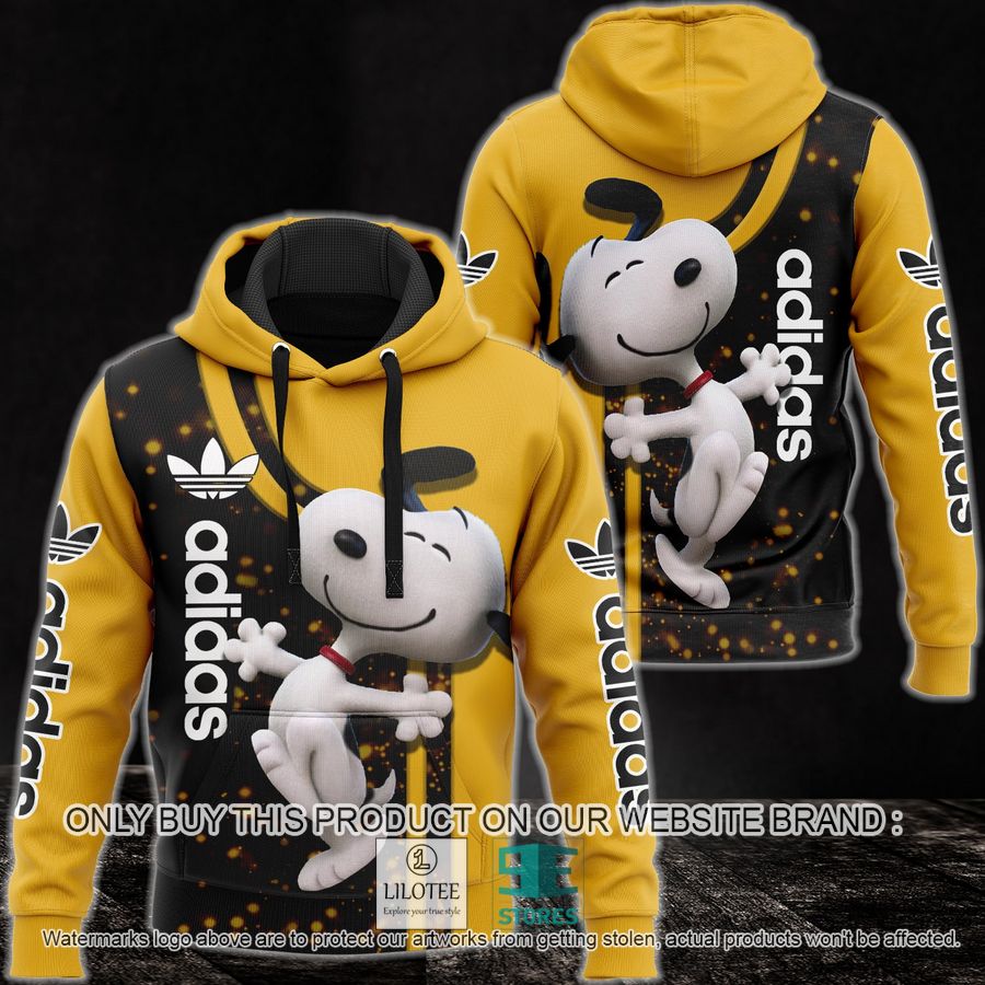 Snoopy Adidas yellow black 3D Hoodie - LIMITED EDITION 9