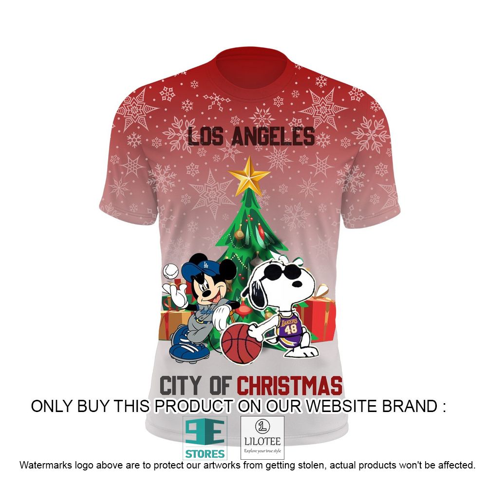 Snoopy and Mickey Mouse Los Angeles City of Christmas 3D Hoodie, Shirt - LIMITED EDITION 8