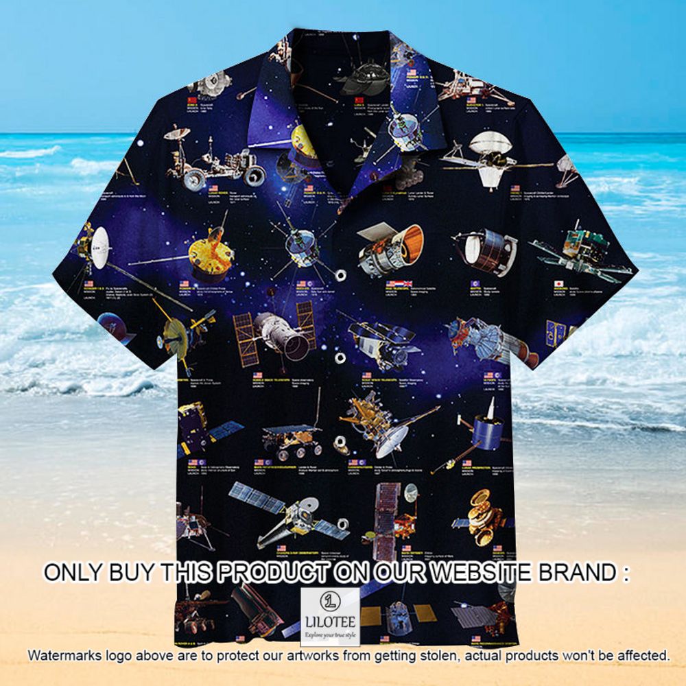 Space Explorers Black Short Sleeve Hawaiian Shirt - LIMITED EDITION 12
