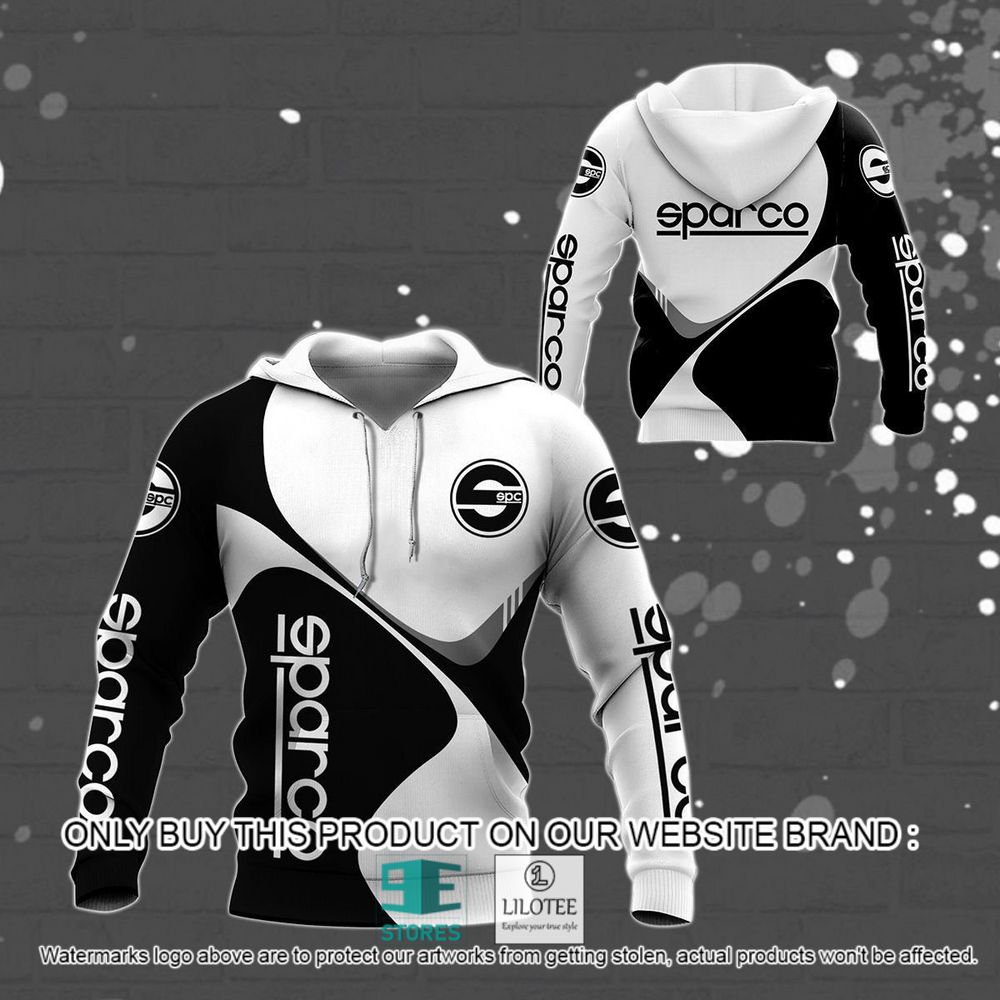 Sparco Black Black White 3D Hoodie, Shirt - LIMITED EDITION 8