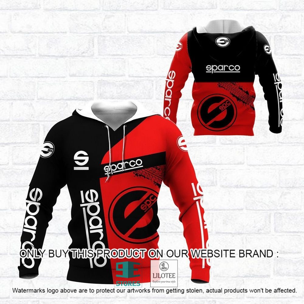 Sparco Black Red Pattern 3D Hoodie, Shirt - LIMITED EDITION 11