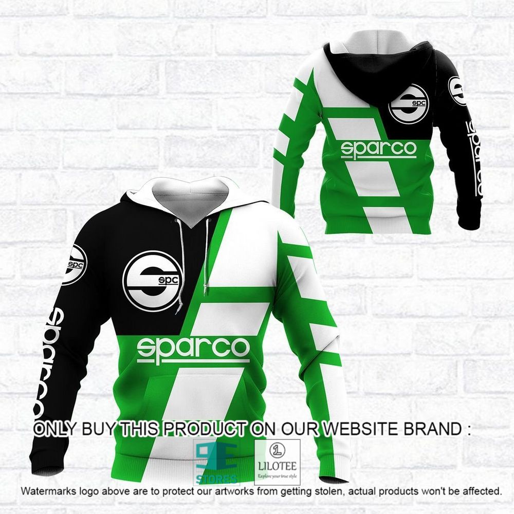 Sparco Green Black White 3D Hoodie, Shirt - LIMITED EDITION 10