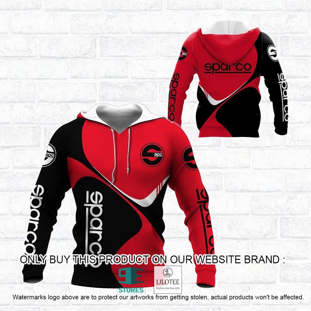 Sparco Red Black 3D Hoodie, Shirt - LIMITED EDITION 10