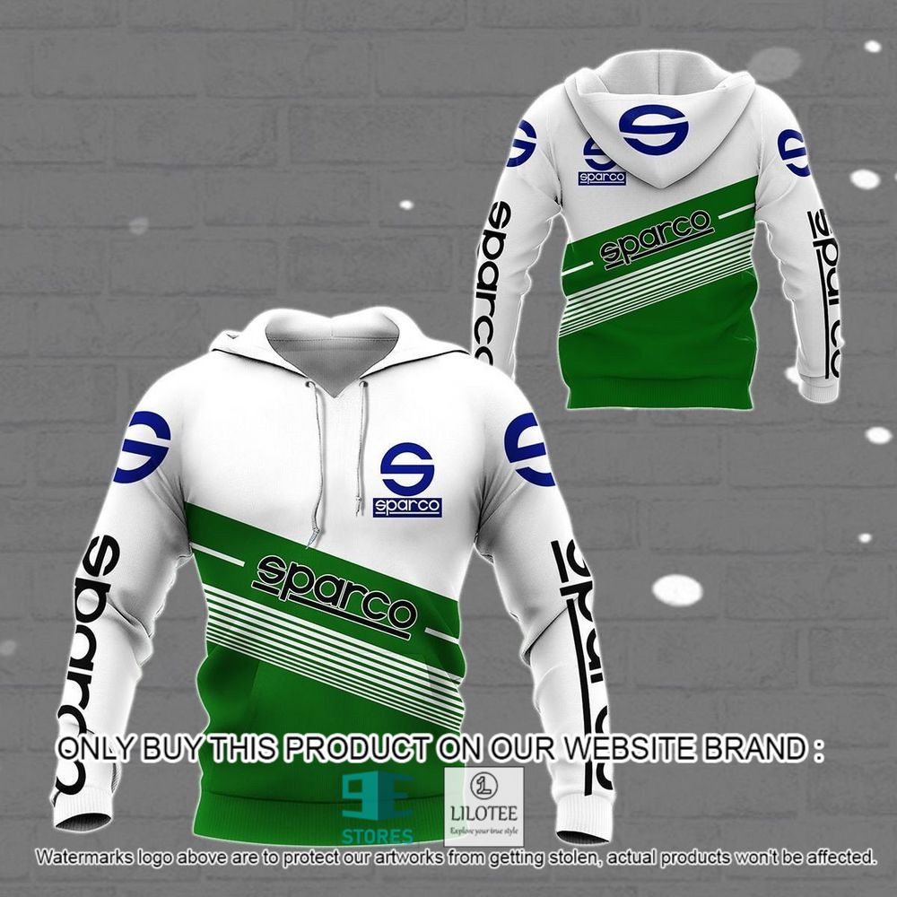 Sparco White Green 3D Hoodie, Shirt - LIMITED EDITION 21