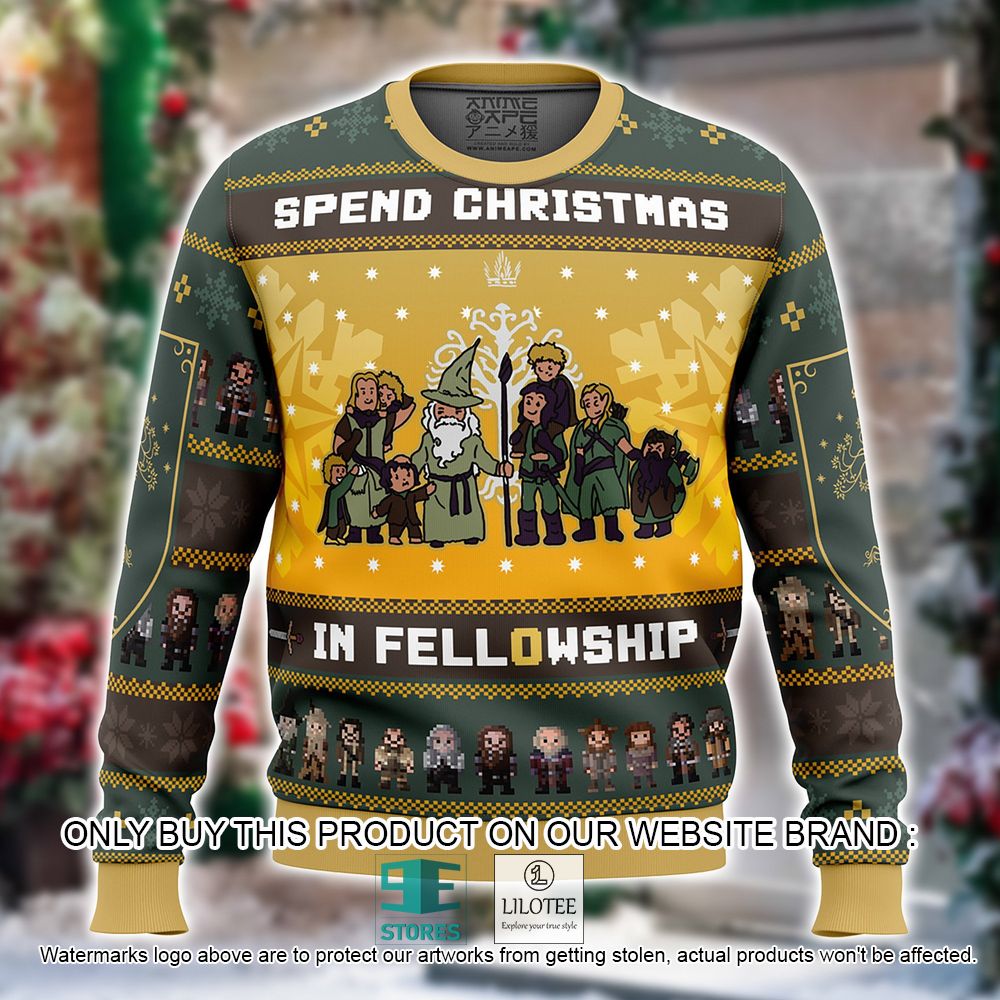 Spend Christmas In Fellowship Lord of the Rings Christmas Ugly Sweater - LIMITED EDITION 10