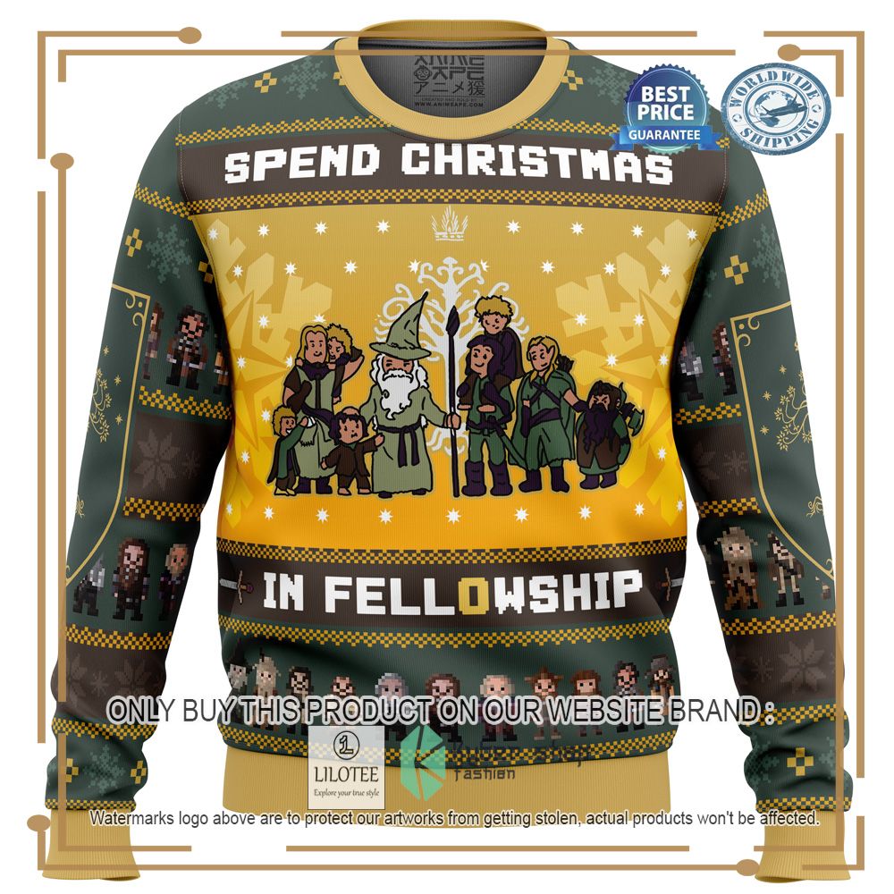 Spend Christmas in Fellowship The Lord of the Rings Ugly Christmas Sweater - LIMITED EDITION 11