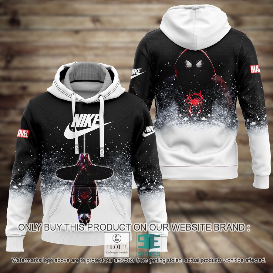 Spider Man Marvel Nike black white 3D Hoodie - LIMITED EDITION 8