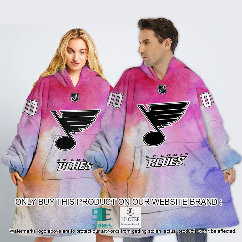 St. Louis Blues Breast Cancer Awareness Month Personalized Hoodie Blanket - LIMITED EDITION 13