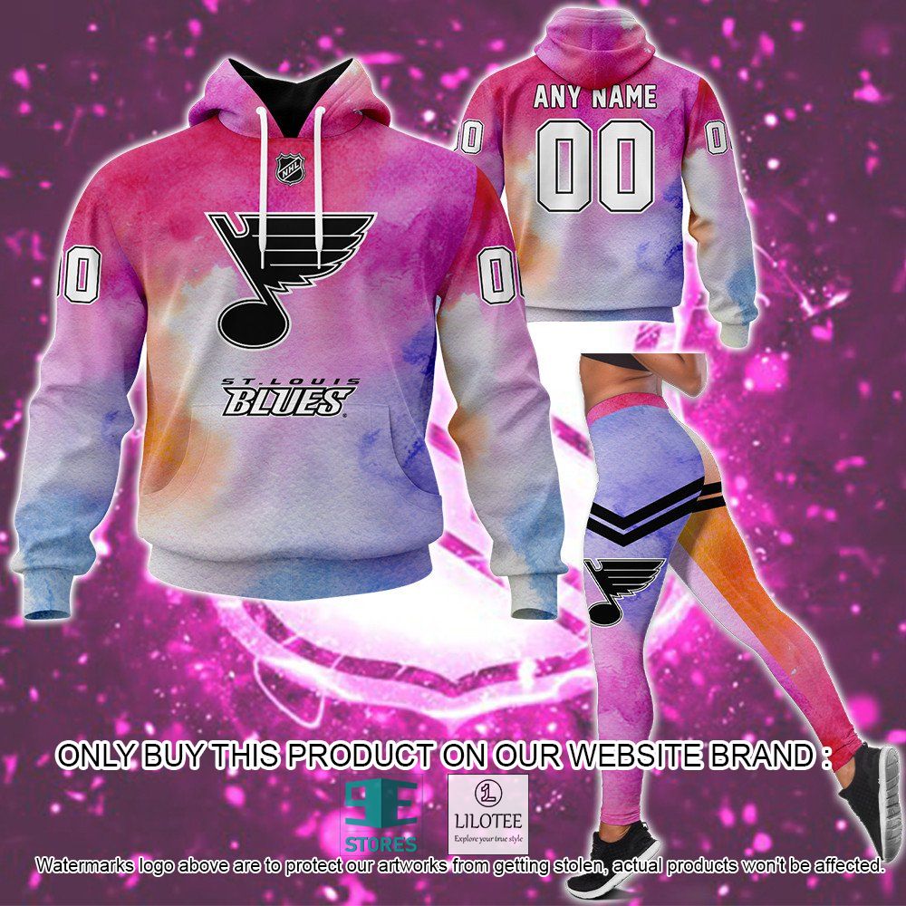 St. Louis Blues Breast Cancer Awareness Month Personalized Hoodie, Legging - LIMITED EDITION 13
