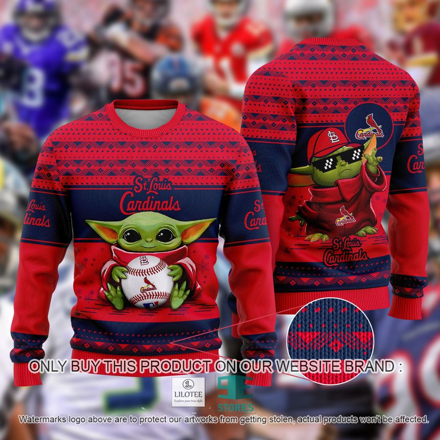 St. Louis Cardinals Baby Yoda Ugly Christmas Sweater 8