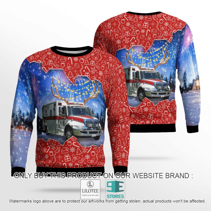 St. Mary's County Maryland Mechanicsville Volunteer Rescue Squad Christmas Sweater - LIMITED EDITION 19