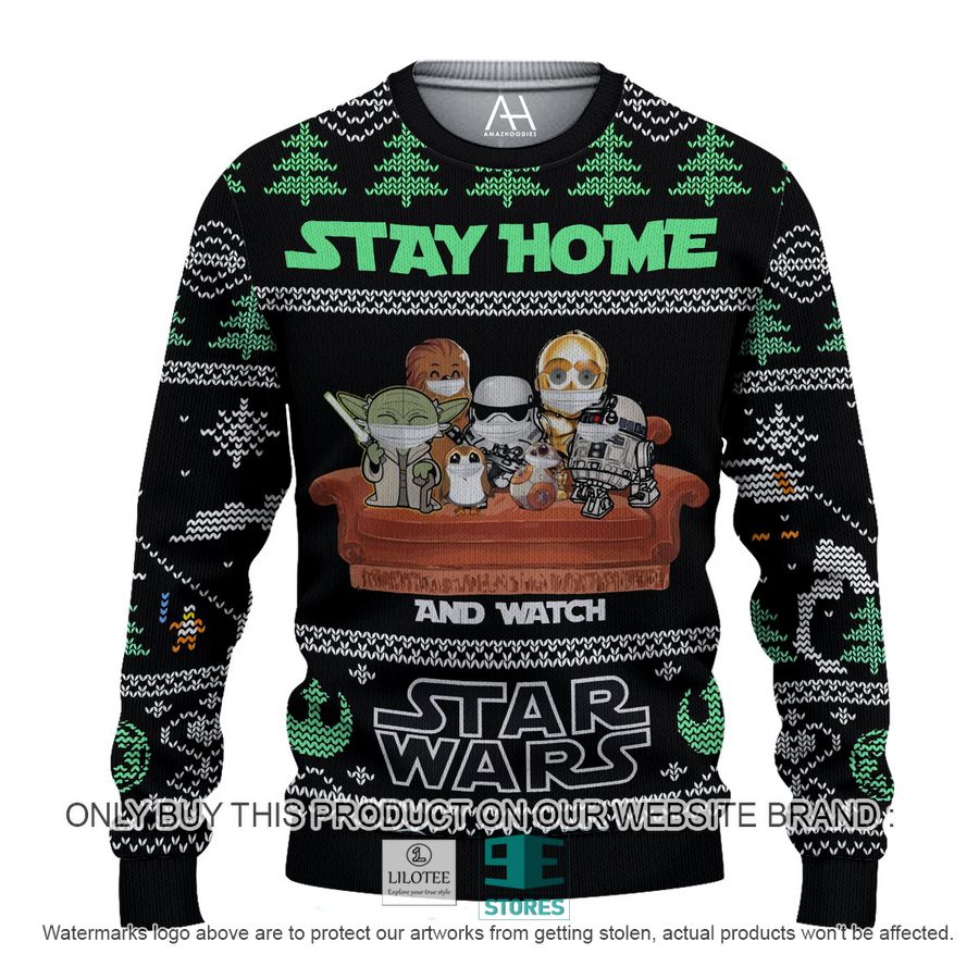 Stay Home and Watch Star wars christmas Black 3D Over Printed Shirt, Hoodie 8