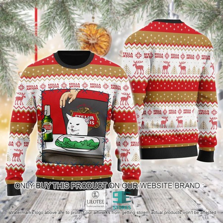 Stella Artois Beer Cat Meme Ugly Christmas Sweater - LIMITED EDITION 8