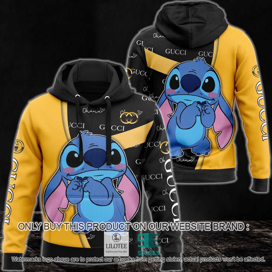Stitch Gucci black yellow 3D Hoodie - LIMITED EDITION 8