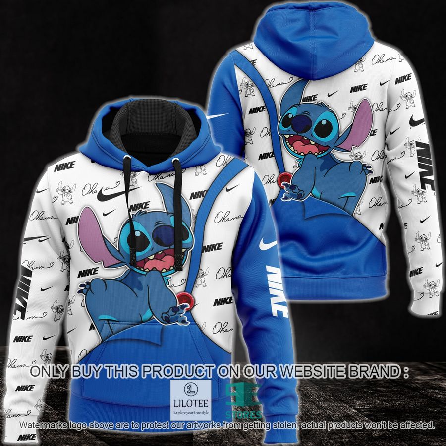 Stitch Nike logo white blue 3D Hoodie - LIMITED EDITION 8