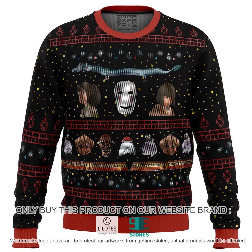 Studio Ghibli No Face Spirited Away Anime Ugly Christmas Sweater - LIMITED EDITION 11
