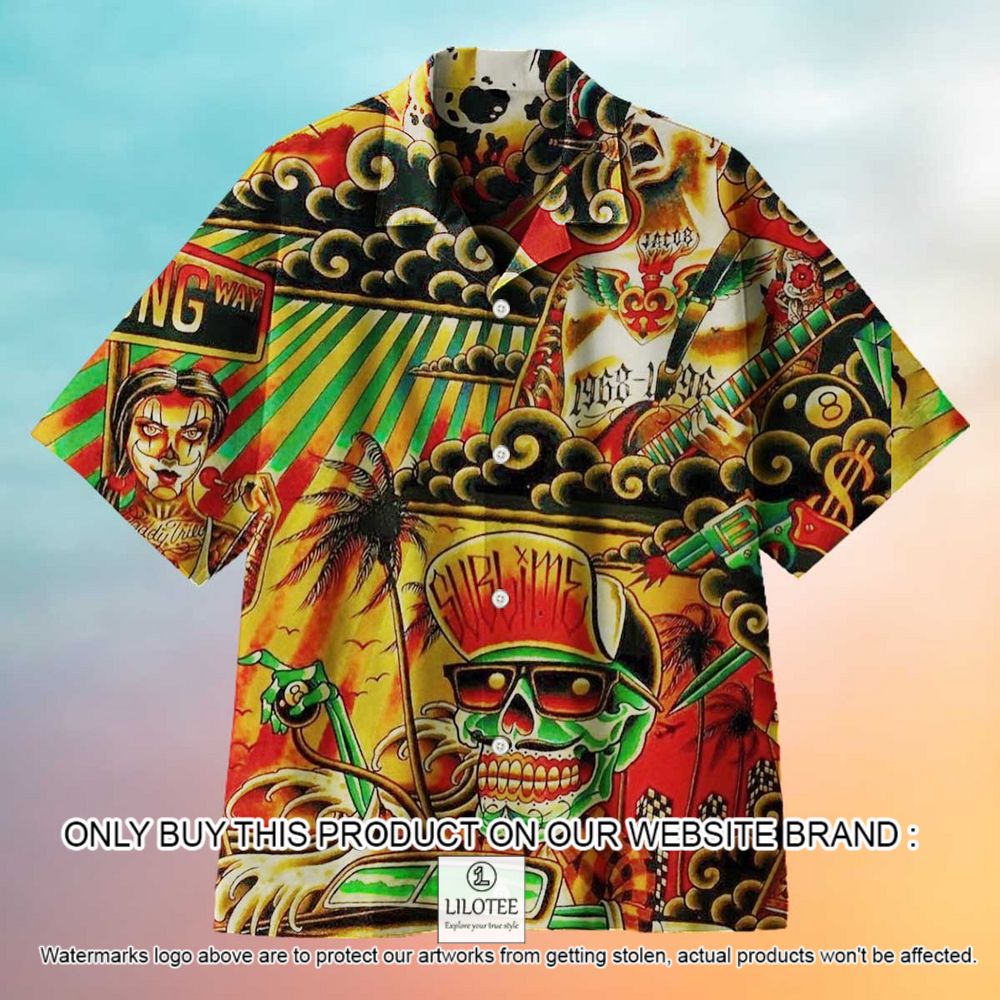 Sublime Skull Jacob 1968 1996 Color Short Sleeve Hawaiian Shirt - LIMITED EDITION 10