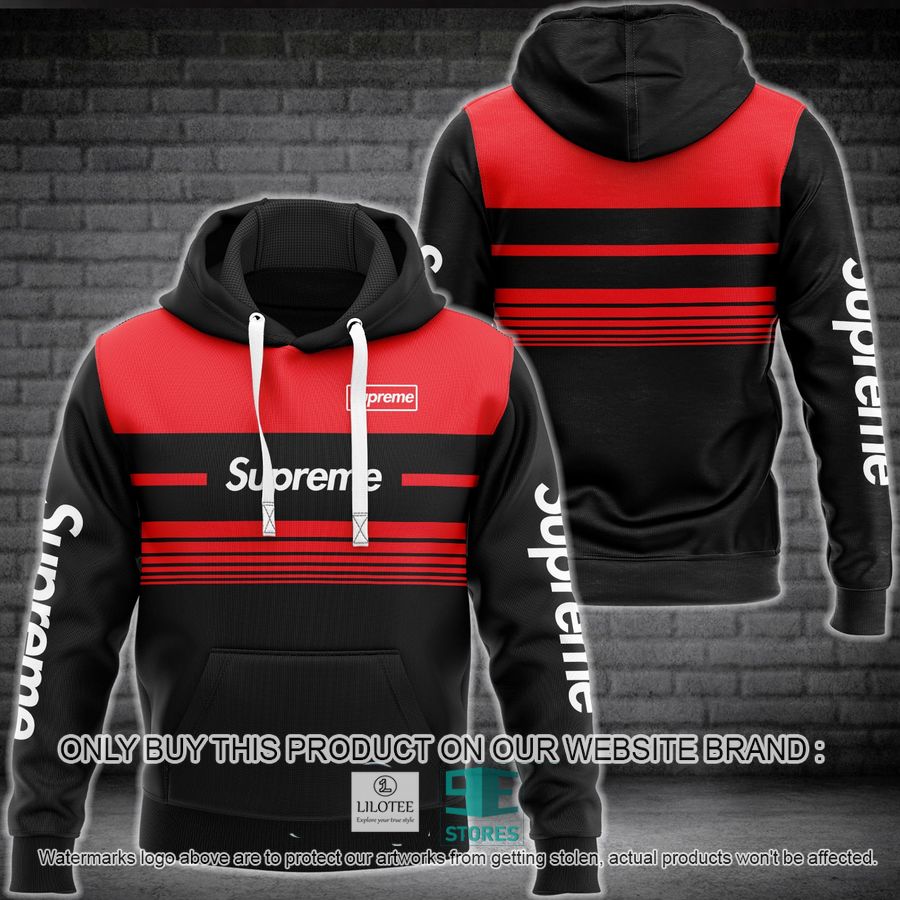 Supreme Black and Red 3D All Over Print Hoodie 8