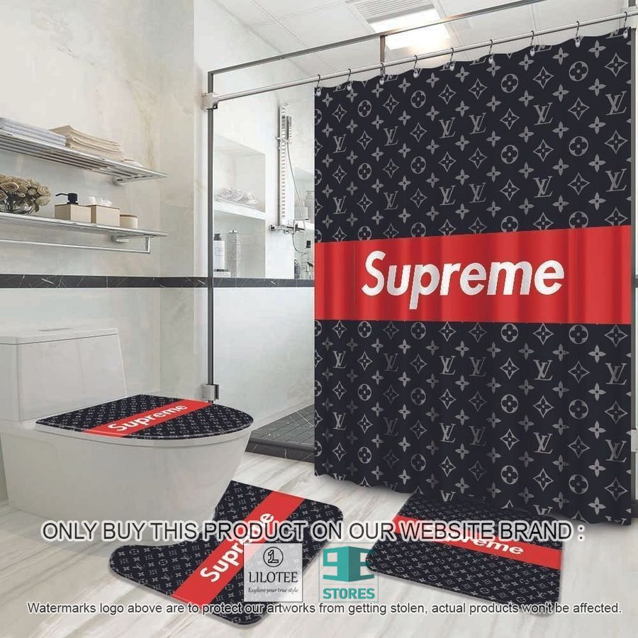 Supreme Louis Vuitton black Shower Curtain Sets - LIMITED EDITION 8