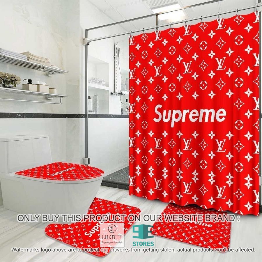 Supreme Louis Vuitton red Shower Curtain Sets - LIMITED EDITION 8