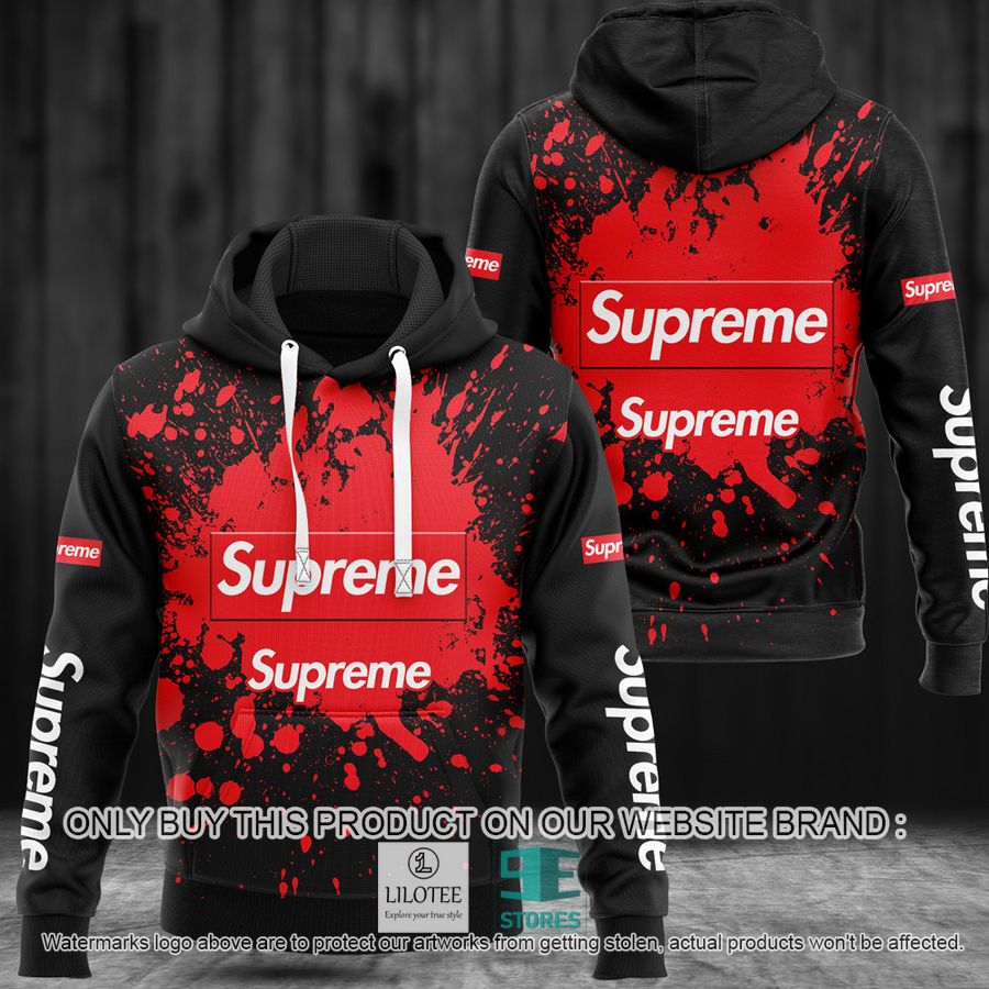 Supreme paint red black 3D Hoodie - LIMITED EDITION 9