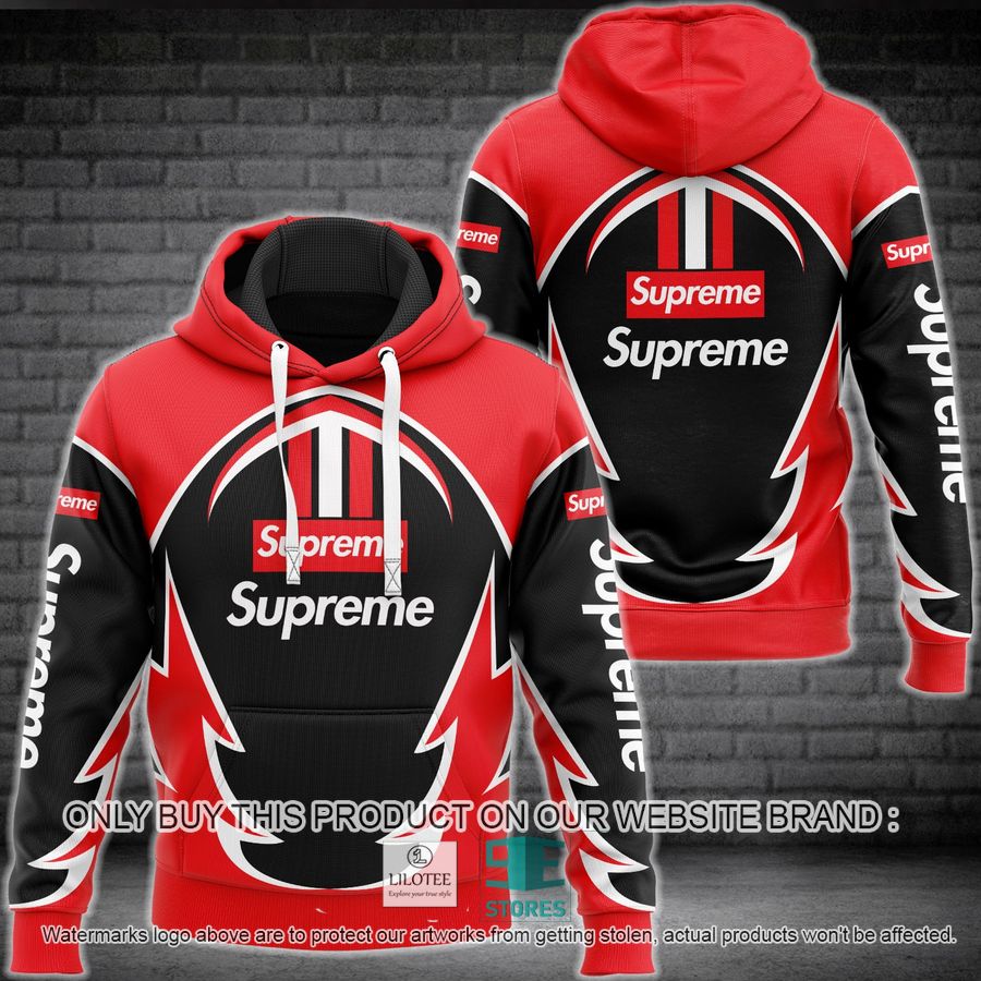 Supreme Red and Black 3D All Over Print Hoodie 8