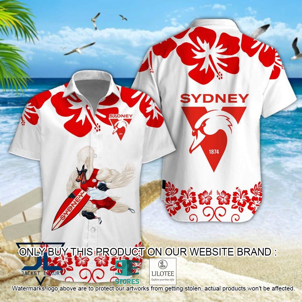 Sydney Swans Mascot Hawaiian Shirt, Short - LIMITED EDITION 5