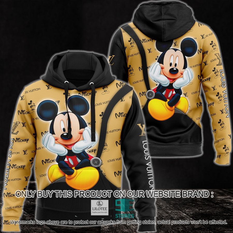 Mickey Mouse Cute Louis Vuitton Brown 3D All Over Print Hoodie 8