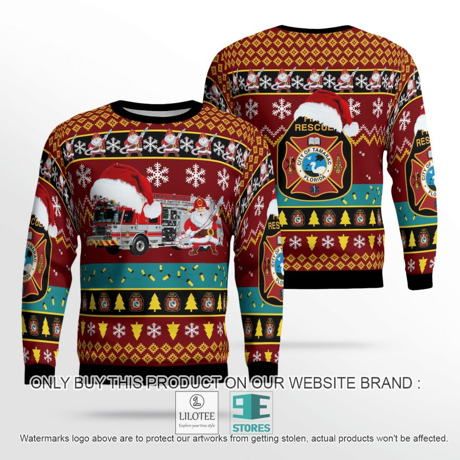 Tamarac Broward County Florida Tamarac Fire Department Christmas Sweater - LIMITED EDITION 19