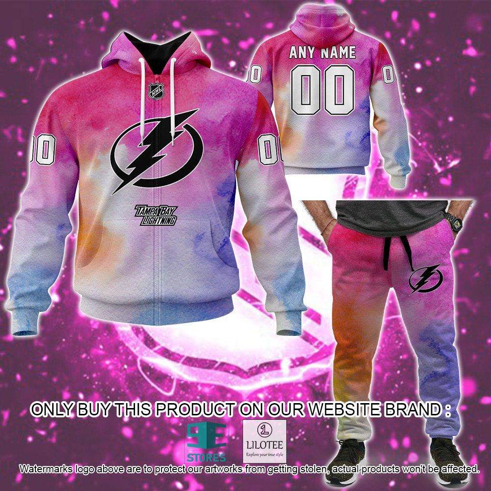 Tampa Bay Lightning Breast Cancer Awareness Month Personalized 3D Hoodie, Shirt - LIMITED EDITION 45