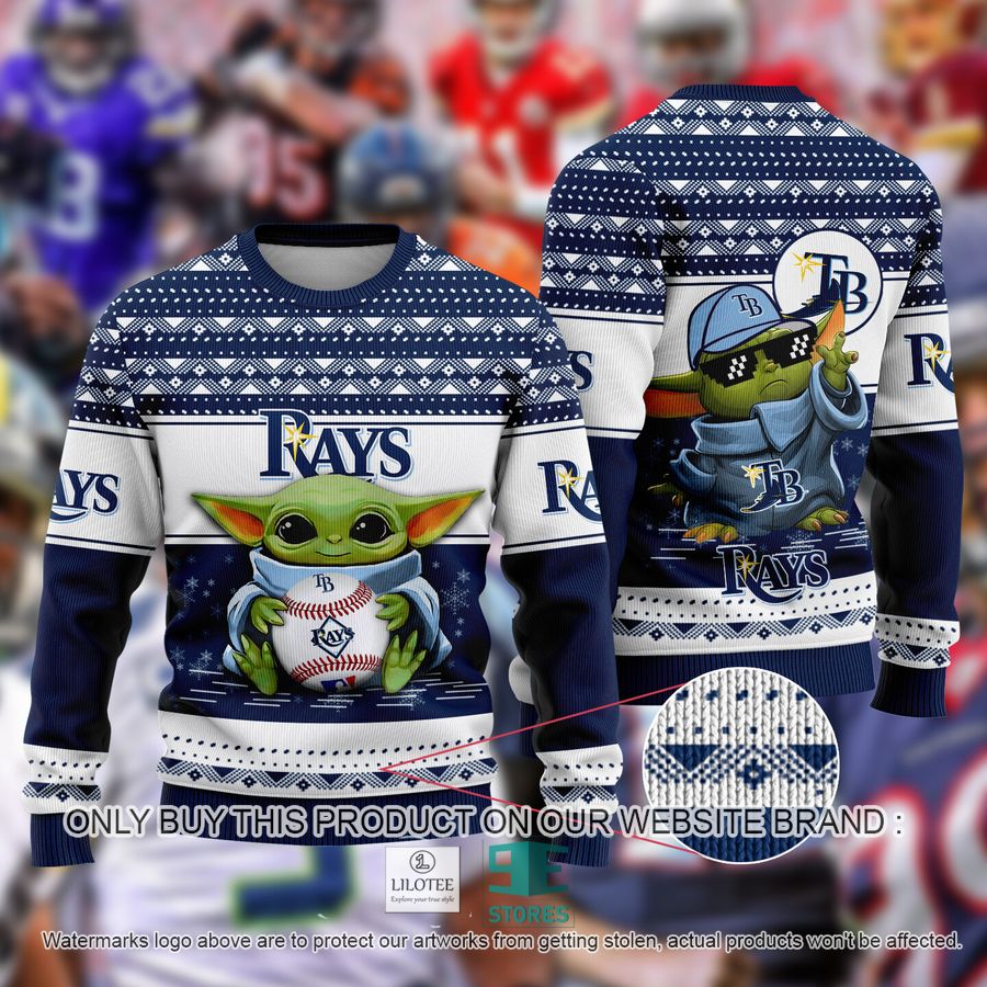 Tampa Bay Rays Baby Yoda Ugly Christmas Sweater 9