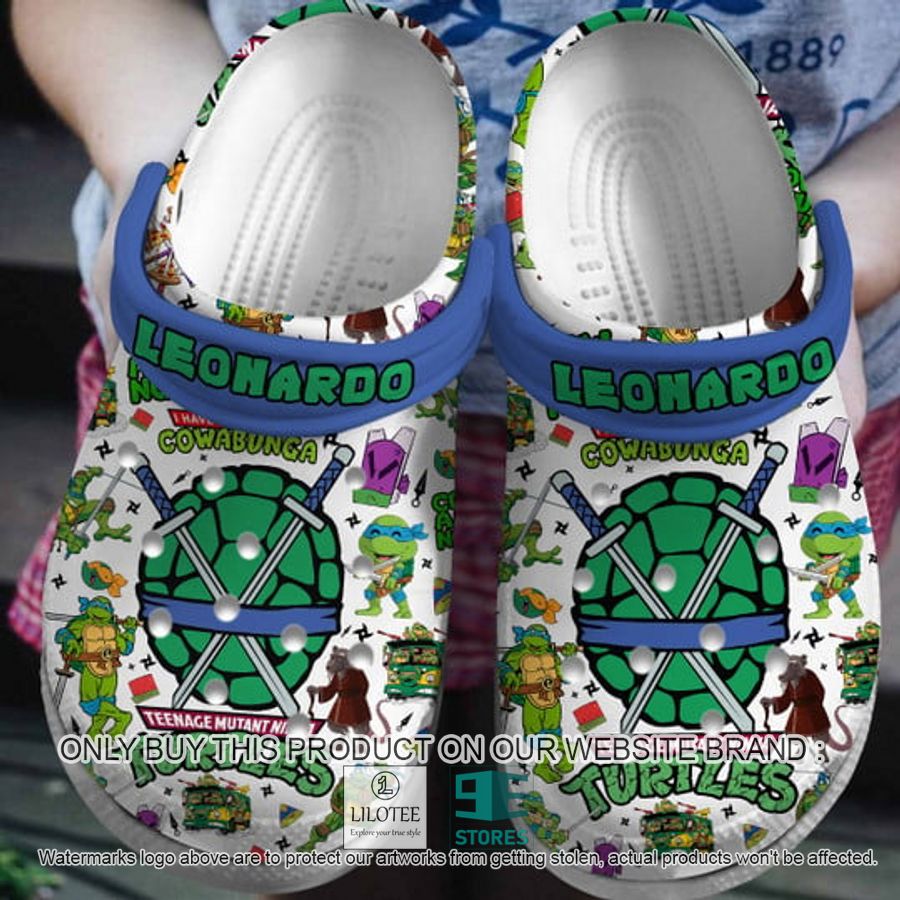 Teenage Mutant Ninja Turtles Leonardo white Crocs Crocband Shoes - LIMITED EDITION 5