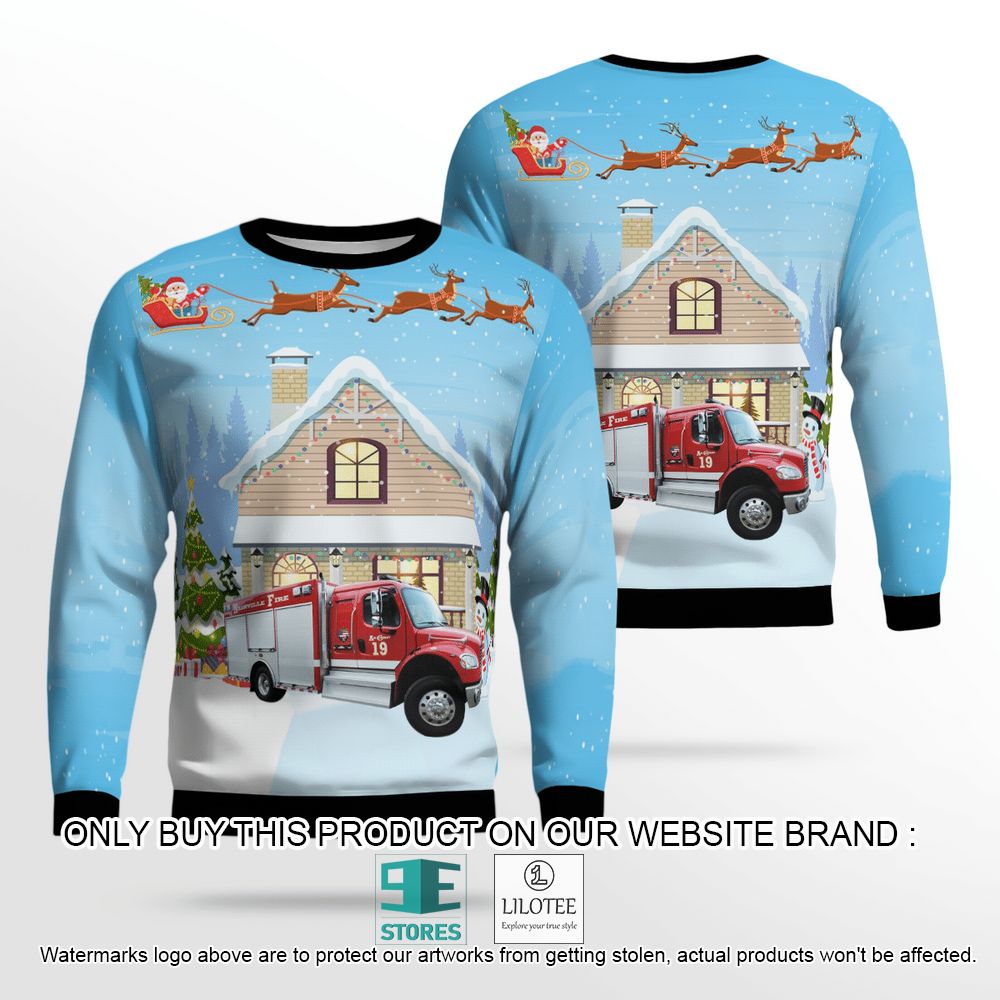 Tennessee Nashville Fire Department Rescue Truck Christmas Wool Sweater - LIMITED EDITION 13