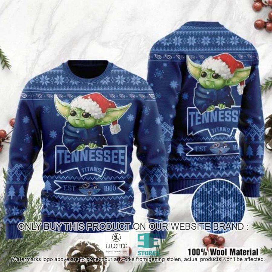 Tennessee Titans Cute Baby Yoda Grogu Ugly Chrisrtmas Sweater - LIMITED EDITION 3