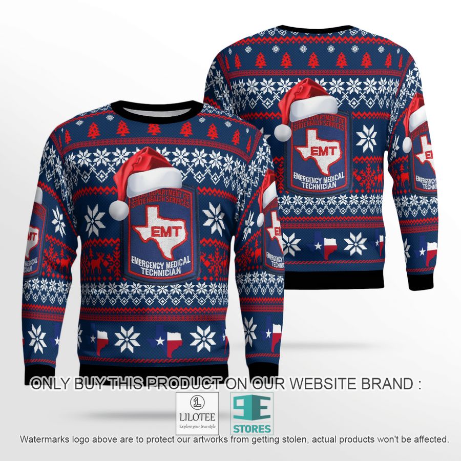 Texas Department Of State Health Services EMT Christmas Sweater - LIMITED EDITION 19