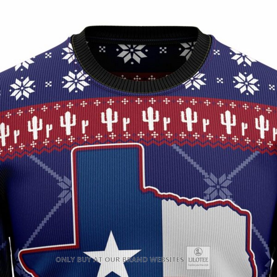 Alternative view of Texas Map Symbols Pattern Ugly Christmas Sweatshirt