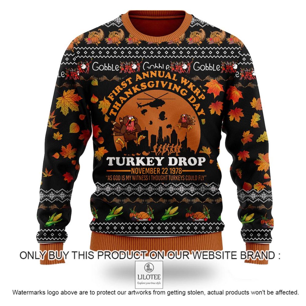 Thanksgiving Day Falling Leaves & Gobble Turkey Christmas Sweater - LIMITED EDITION 9