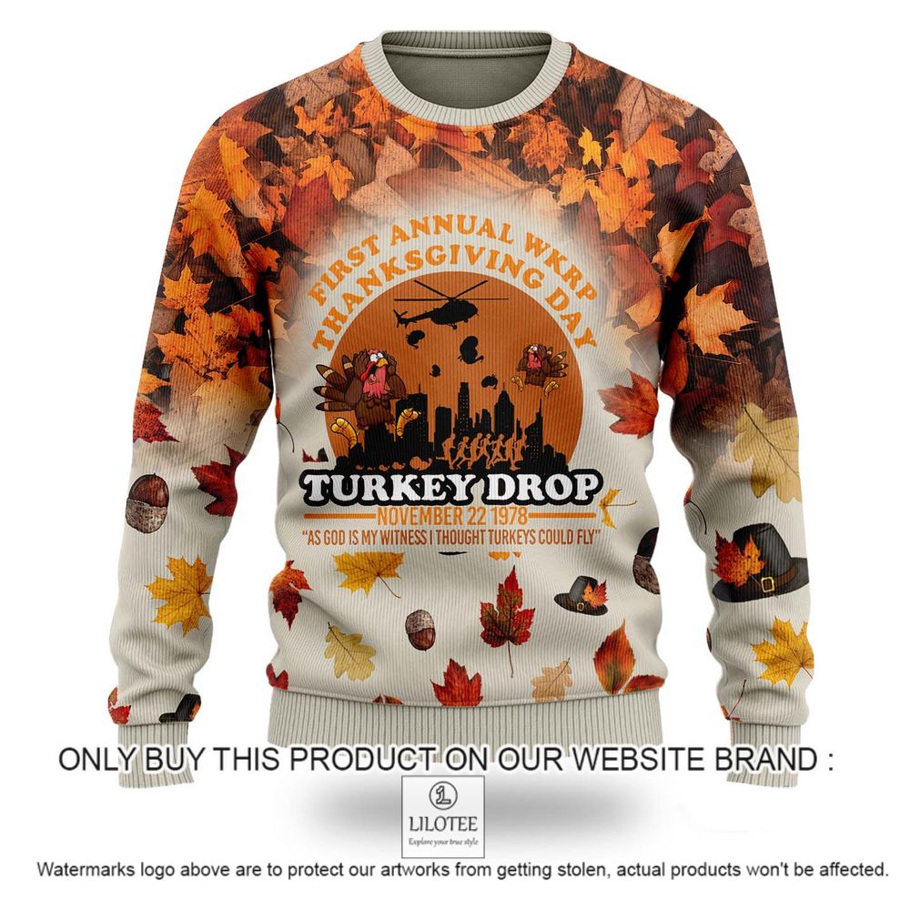 Thanksgiving Day First annual Wkrp Turkey Drop Christmas Sweater - LIMITED EDITION 9