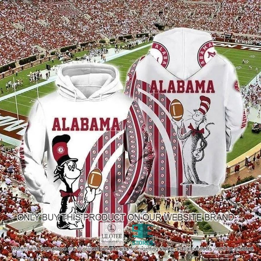 The Cat in the Hat Alabama Crimson Tide NCAA white 3D Hoodie, Zip Hoodie - LIMITED EDITION 8
