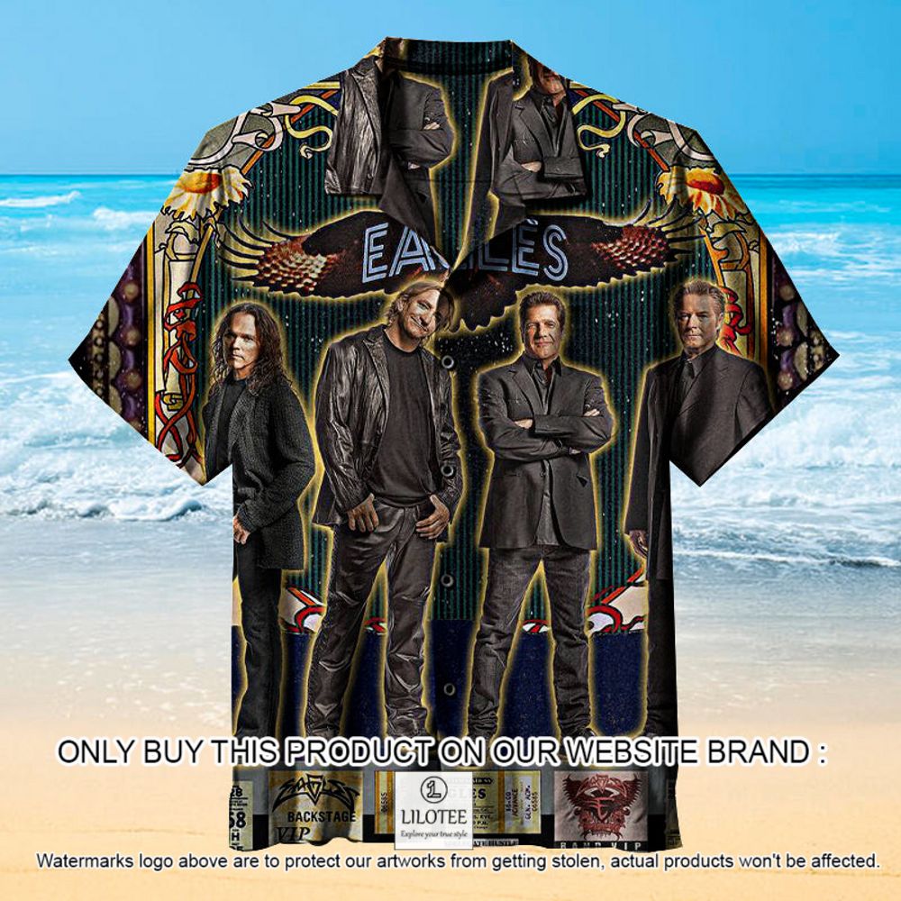 The Eagles Band Pattern Short Sleeve Hawaiian Shirt - LIMITED EDITION 13