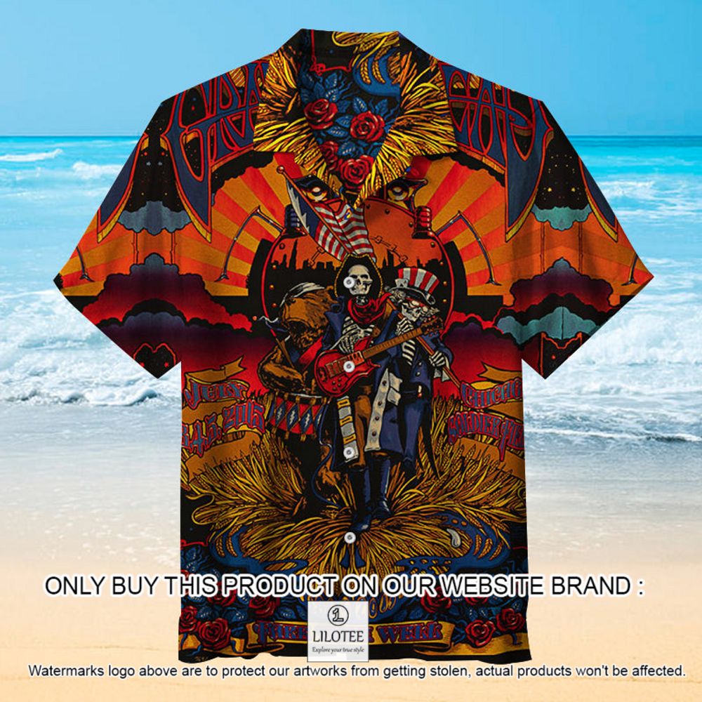 The Grateful Dead Band Skull Pattern Short Sleeve Hawaiian Shirt - LIMITED EDITION 12